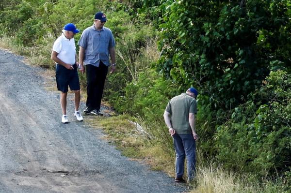 Biden playing golf while on St. Croix.