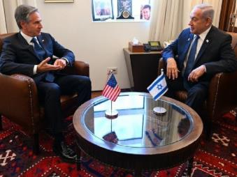 Israel's Prime Minister Benjamin Netanyahu holds a meeting with US Secretary of State Antony Bl<em></em>inken. (IMAGE: X)