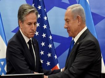 US Secretary of State Antony Bl<em></em>inken with Israeli PM Benjamin Netanyahu (Photo: AFP)